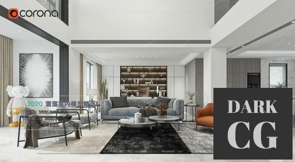 3D Scene Modern Style Living Room 2020 A094 Corona