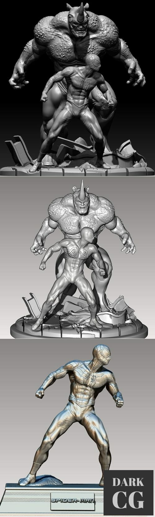 3D Model Rhino VS Spider Man 3D Print