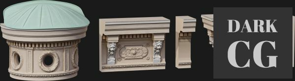 3D Model Modular Building 3RD Floor Trim Kit Megascan 8k 3D Asset