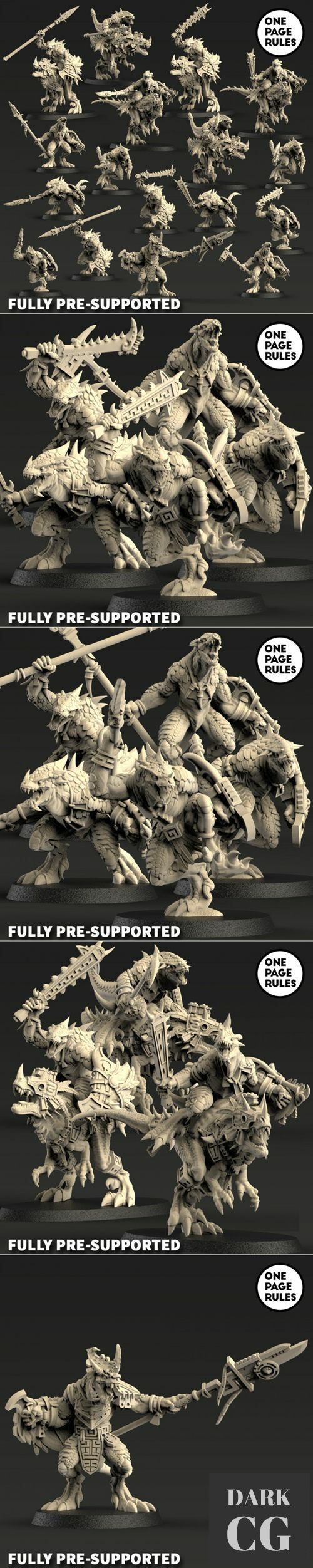 3D Model One Page Rules Saurians 3D Print