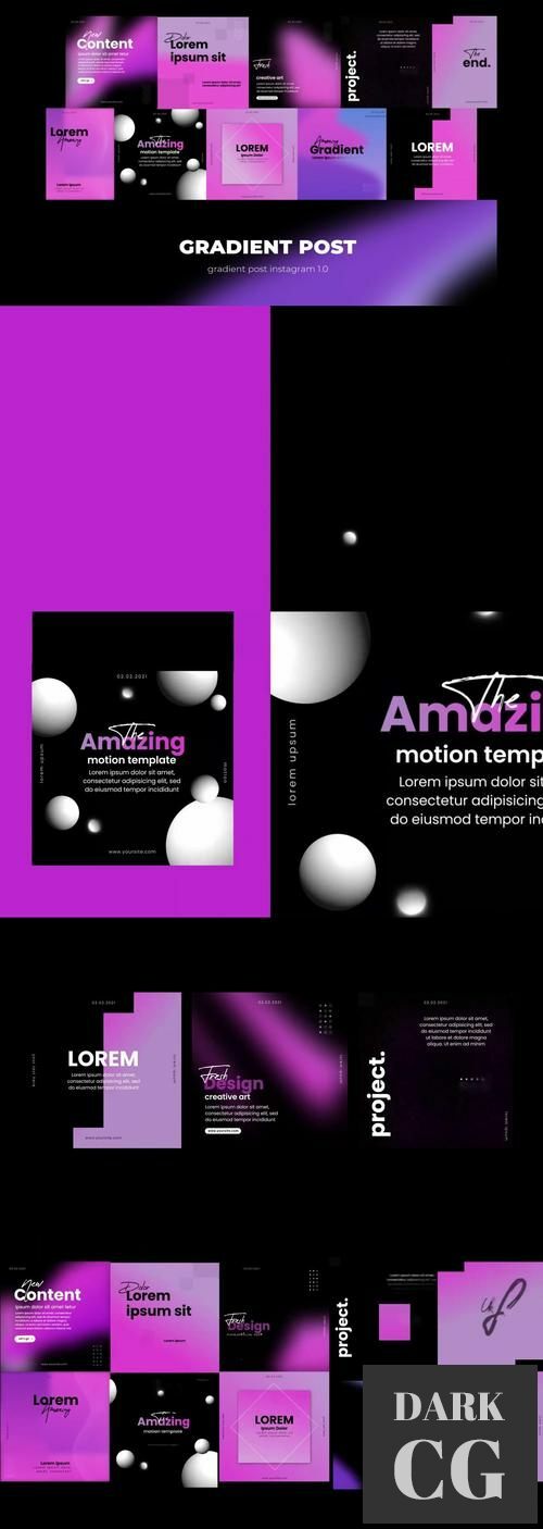 MotionArray Typography Gradient Posts 923797