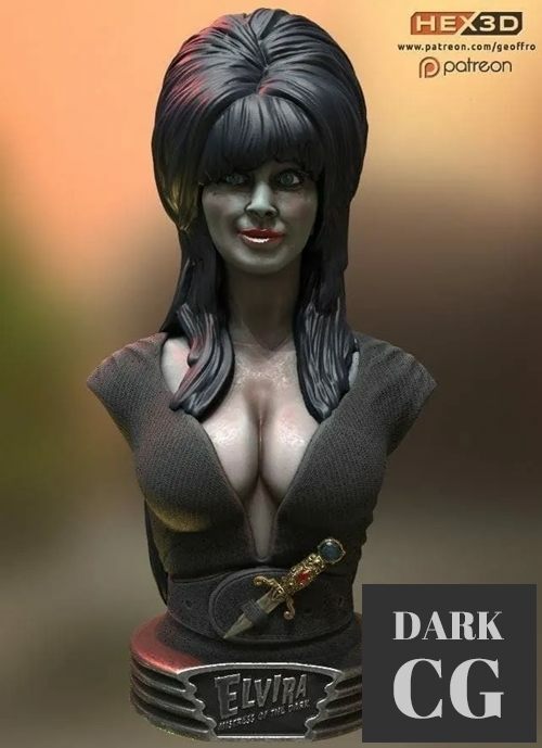 3D Model Elvira Bust 3D Print