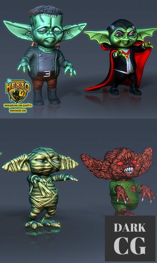 3D Model Grogu Classic Horror Halloween Pack 3D Print