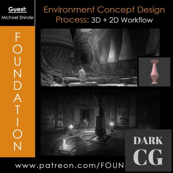 Foundation Patreon Environment Concept Design Process 3D 2D Workflow with Michael Shinde