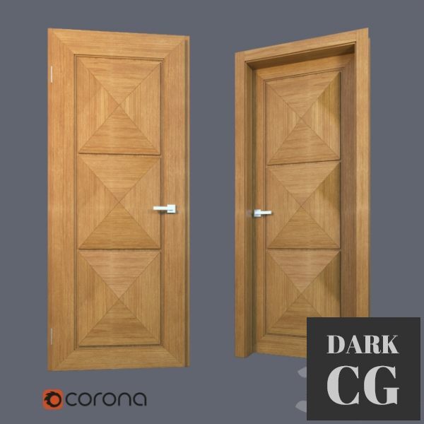 3D Model Wooden door