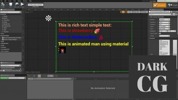 Unreal Engine Marketplace Horizon UI Plugin DialogueMsgTextBlock and Flipbook