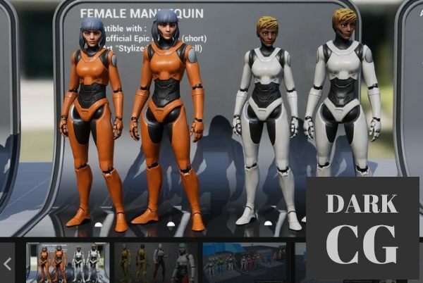Unreal Engine Marketplace Female Mannequin Character compatible with Stylized Female