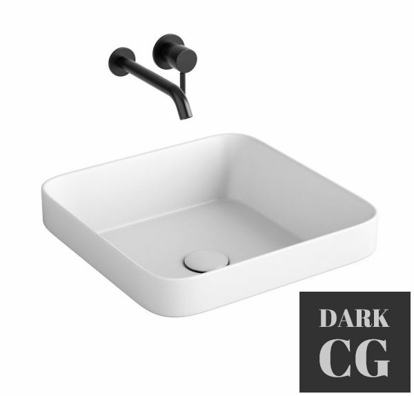 3D Model Enjoy Semi recessed Square Washbasin by Cielo