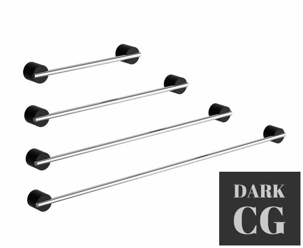 3D Model Black Stone Towel Rail by Decor Walther