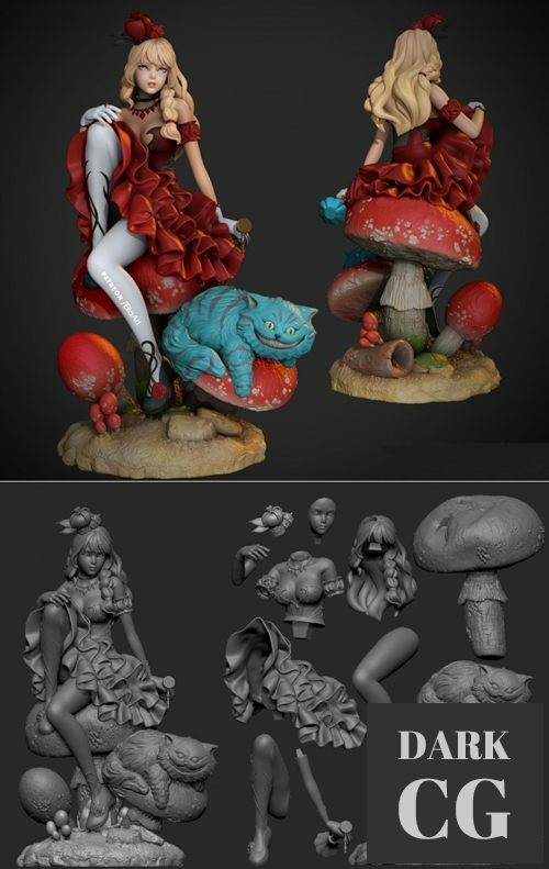 3D Model Alice in Wonderland V2 3D Print