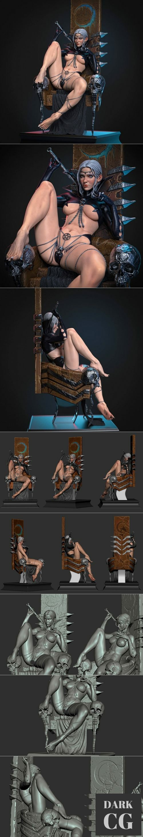 3D Model Throne Girl 3D Print