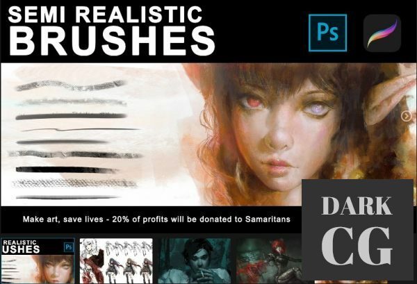 Semi Realistic Brushes Photoshop and Procreate