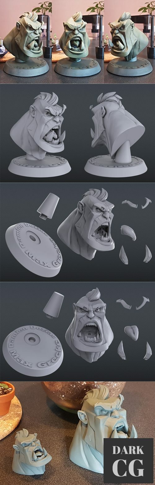 3D Model Orc Bust 3D Print