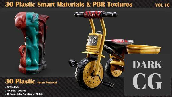 30 Plastic Smart Materials & PBR Textures - VOL 10