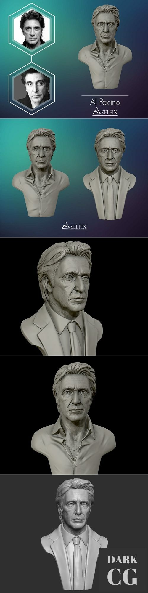 3D Model Al Pacino Bust 3D Print