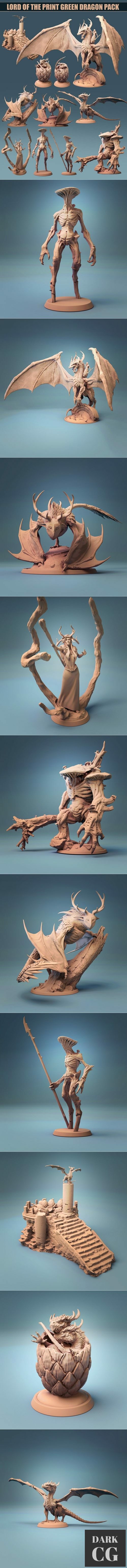Lord of the Print Green Dragon Pack – 3D Print
