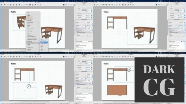 SketchUp furniture modeling technical docs in LayOut