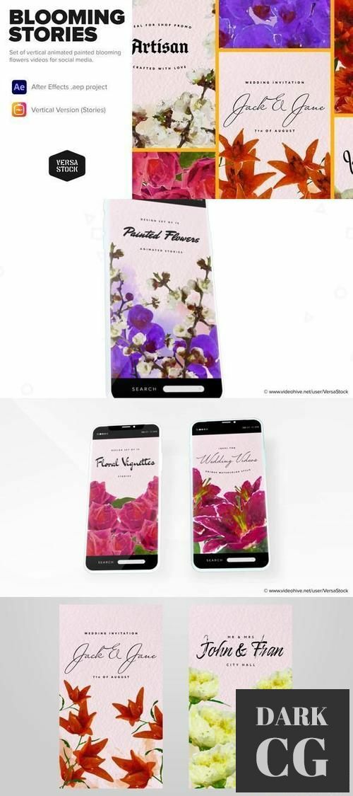 Painted Blooming Flower Stories 35053209