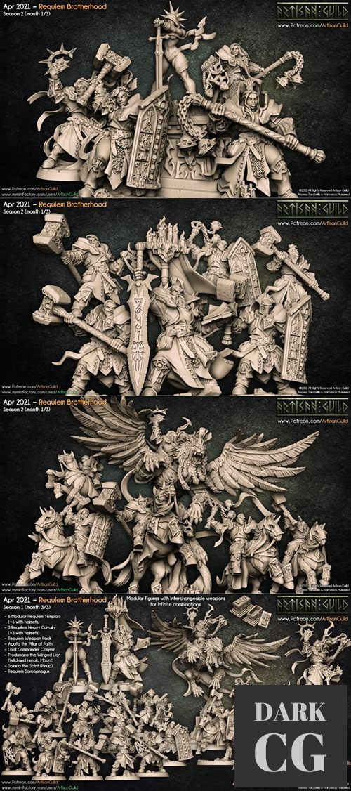 3D Model Artisan Guild Patreon Requiem Brotherhood April 2021 3D Print