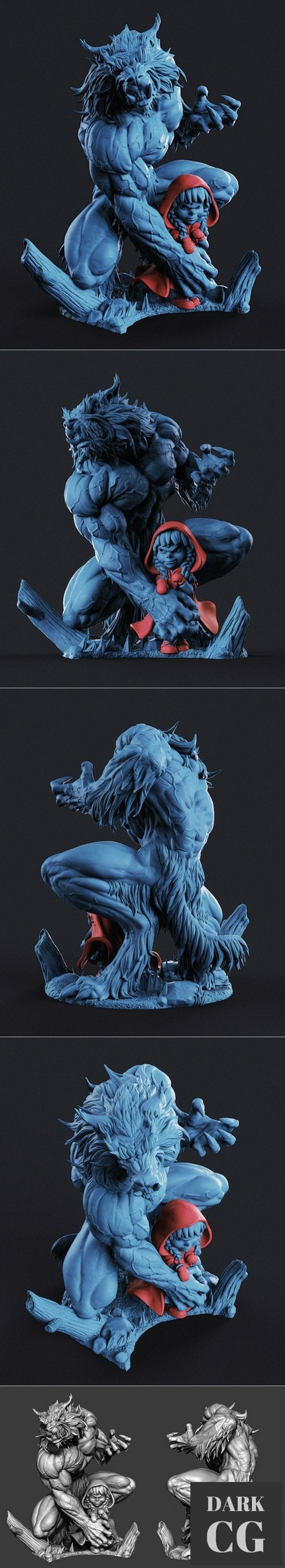 3D Model Little Red Riding Hood and her new best friend 3D Print