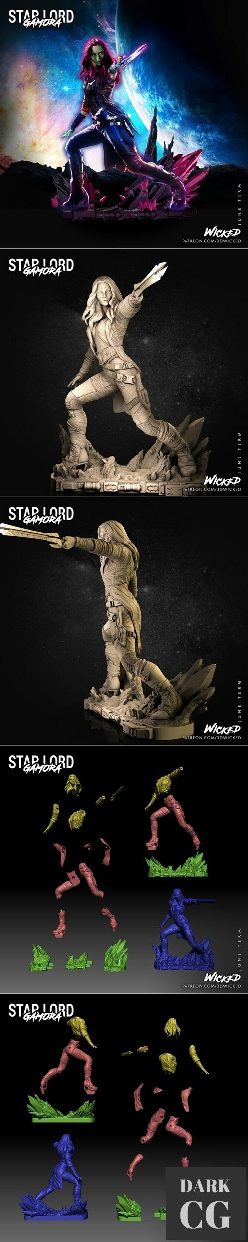 3D Model 3DWicked Starlord Gamora Gamora 3D Print