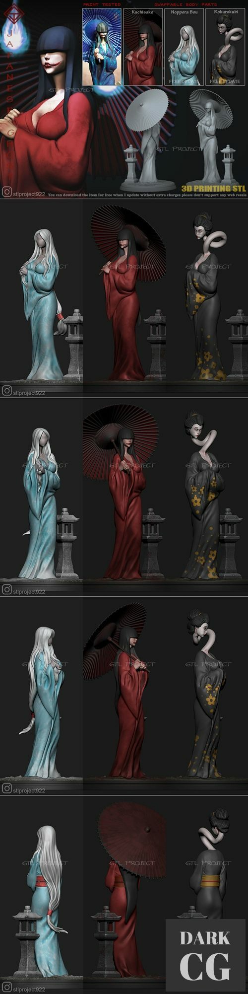 3D Model Kuchisake Onna 3D Print