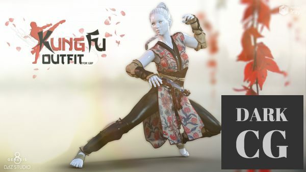 Kung Fu Outfit G8F Daz3D, Poser: Kung Fu Outfit G8F