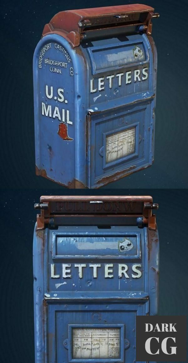 3D Model Old Mailbox PBR