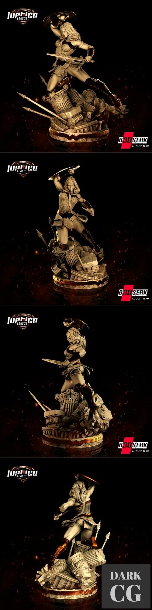 3D Model B3dserk Studios Wonder Woman 3D Print