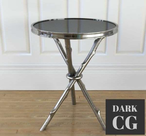 3D Model Table with silver plated legs