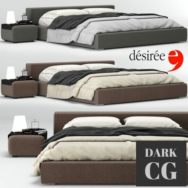 3D Model Bed kubic 24 Desiree