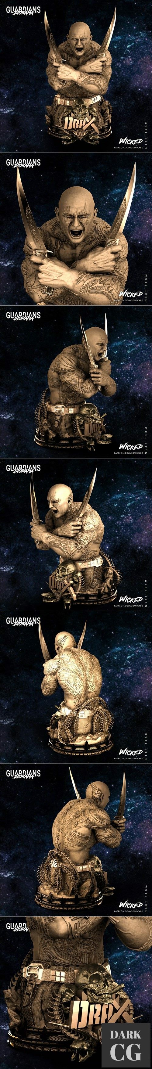 3DWicked Drax Bust – 3D Print