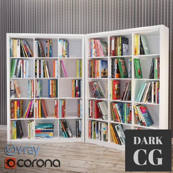 3D Model Corner bookcase