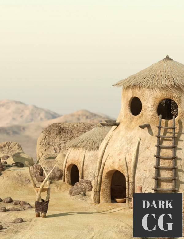 v176 Desert Tribe Hut Daz3D, Poser: v176 Desert Tribe Hut