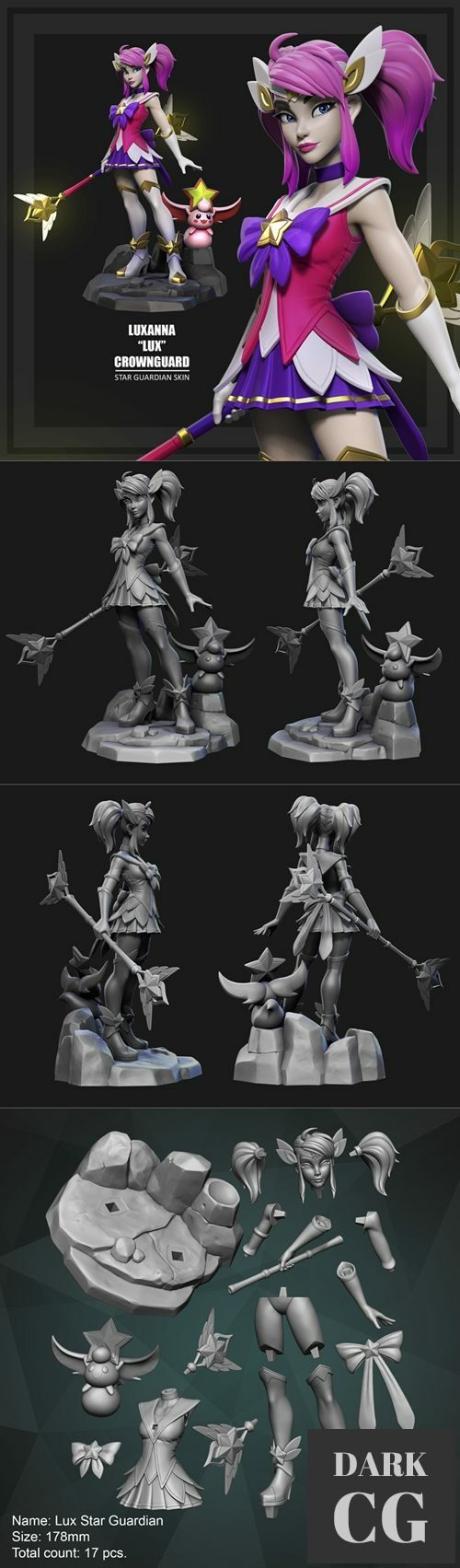 Lux Star Guardian Skin Stylized From League of Legends – 3D Print