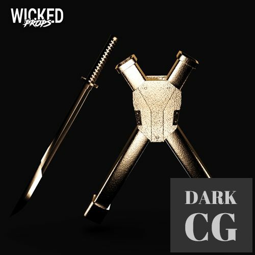 3D Model 3DWicked Deadpool Katana Katana Holder 3D Print