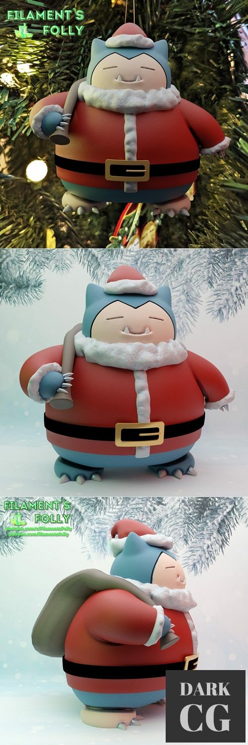 Santa Snorlax – 3D Print