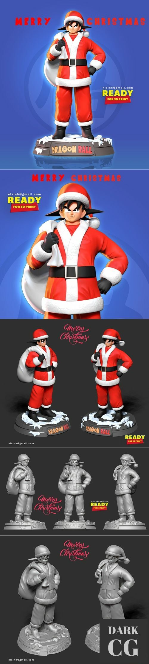3D Model Santa Goku Dragon Ball 3D Print