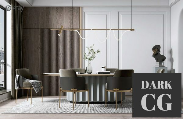 3D Model Table and chair set 2021 12