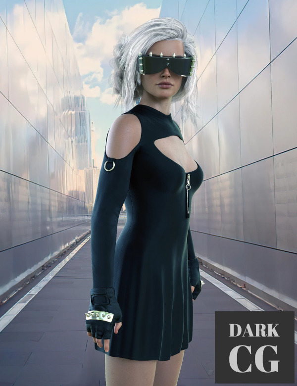 Daz3D, Poser: dForce Gothic Punk Outfit for Genesis 8 and 8.1 Females