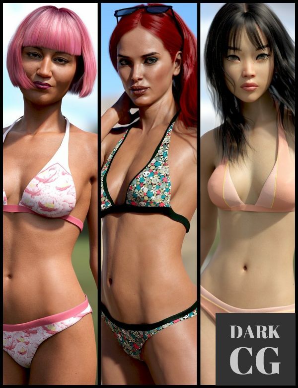 Daz3D, Poser: Hannelore Bikini Outfit Textures