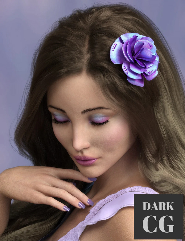 Daz3D, Poser: Hair Flower for Genesis 8 and 8.1 Females