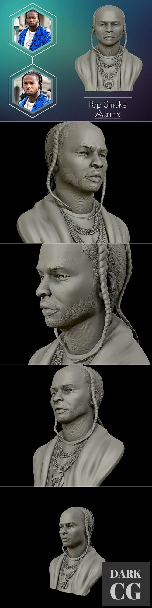 Pop Smoke Bust – 3D Print