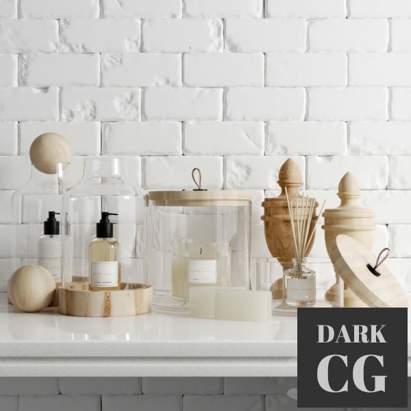 3D Model Zara bathroom set White jasmine