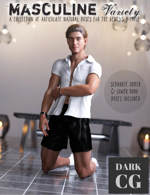 Masculine Variety Pose Collection for Genesis 8 Male Daz3D, Poser: Masculine Variety Pose Collection for Genesis 8 Male