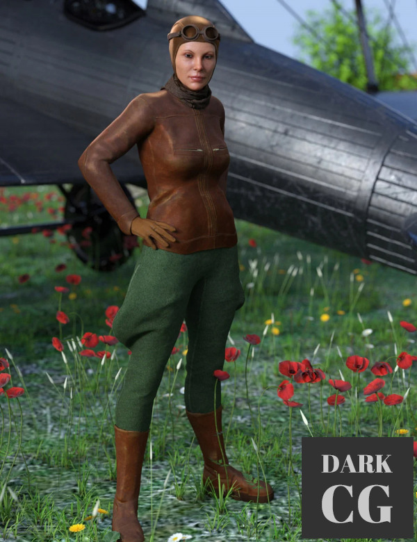 Aviatrix for Genesis 8.1 Females Daz3D, Poser: Aviatrix for Genesis 8.1 Females