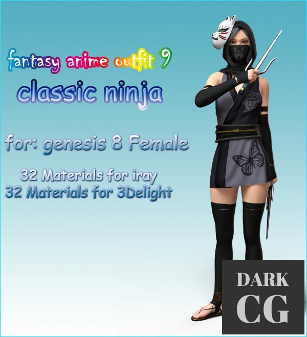 fantasy anime outfit 9 classic ninja for G8F