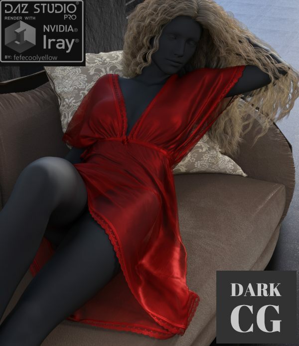 Daz3D, Poser: Women Nightdress dForce for G8F