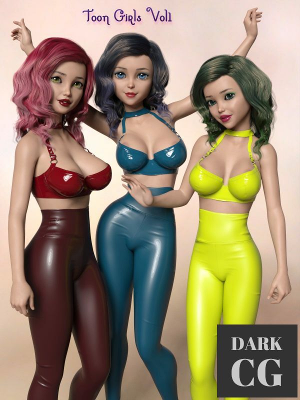 Daz3D, Poser: 6 Toon Girl Character Morphs For G8F Vol 1