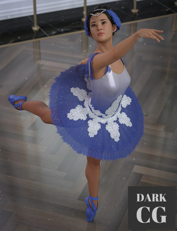 dForce Clara Ballerina Outfit for Genesis 8 and 8.1 Females Daz3D, Poser: dForce Clara Ballerina Outfit for Genesis 8 and 8.1 Females